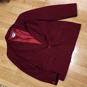 Vintage Pendleton maroon wool blazer sz 14P